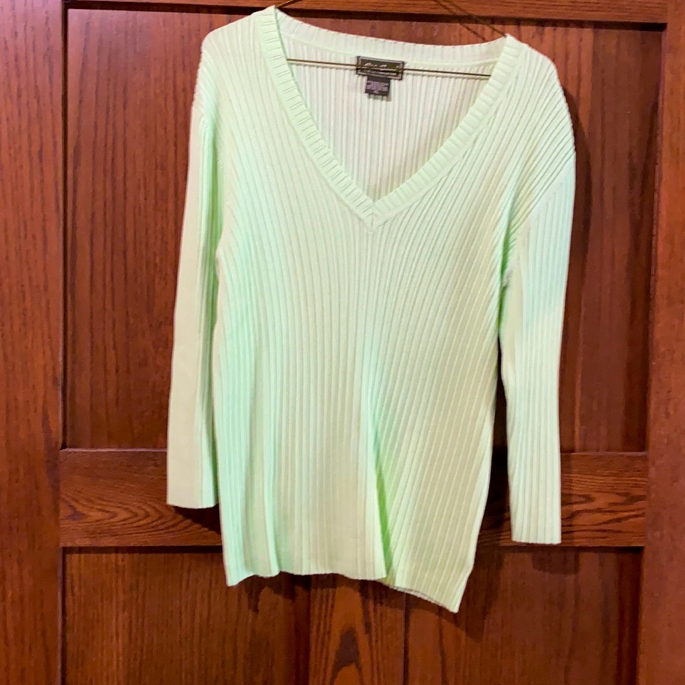 Eddie Bower Mint green cable knit top